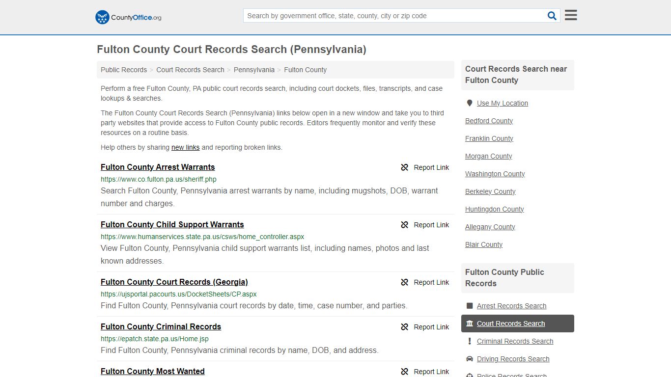 Court Records Search - Fulton County, PA (Adoptions, Criminal, Child ...